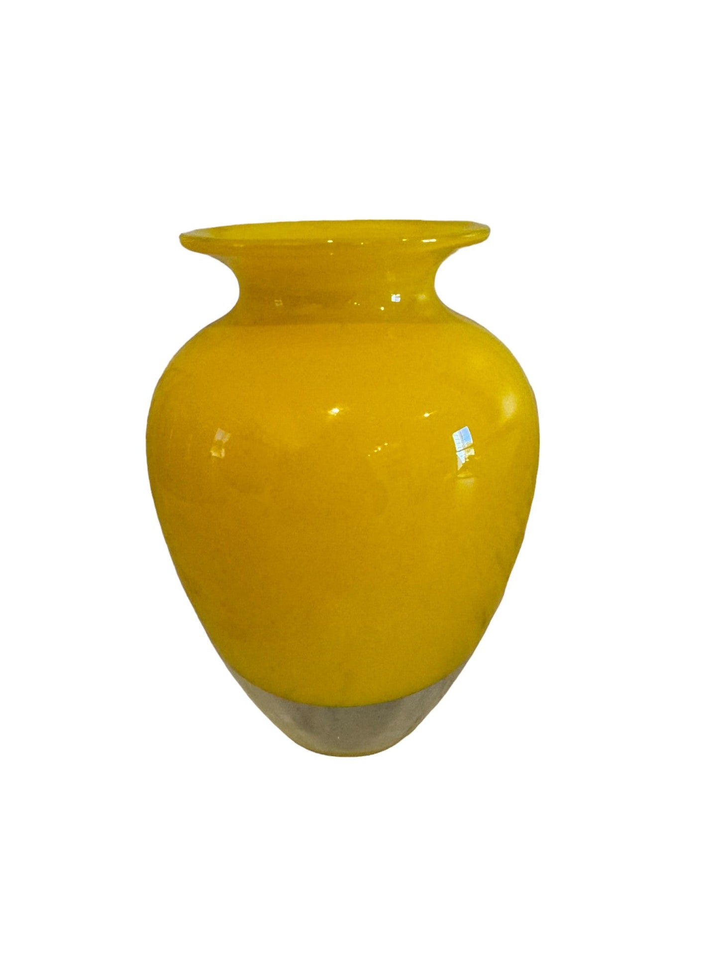 Vintage Vibrant Yellow Miniature Hand Blown Glass Vase - Curated Home Decor