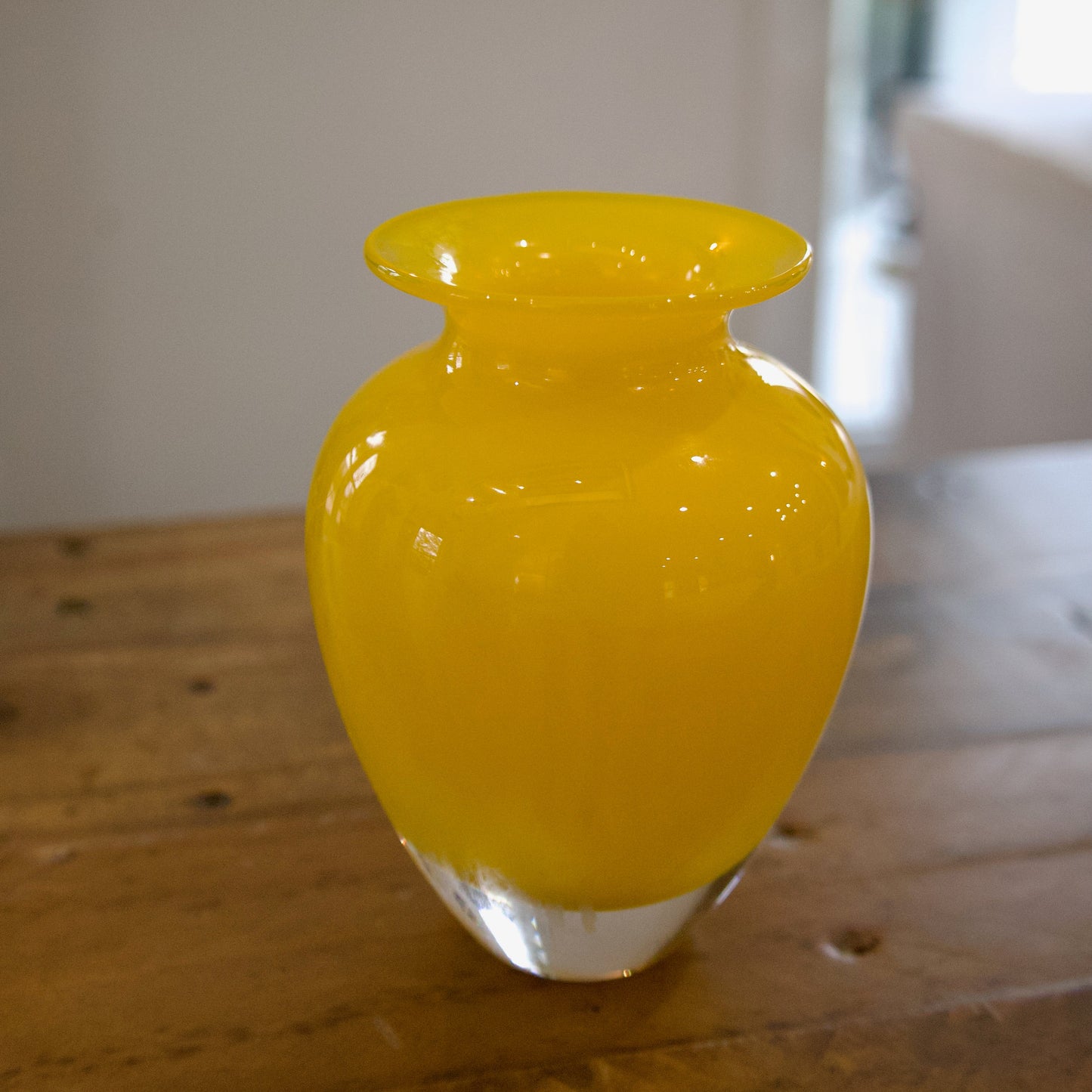Vintage Vibrant Yellow Miniature Hand Blown Glass Vase - Curated Home Decor