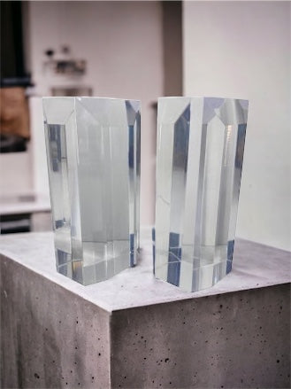 Astrolite Beveled Lucite Bookends - Curated Home Decor