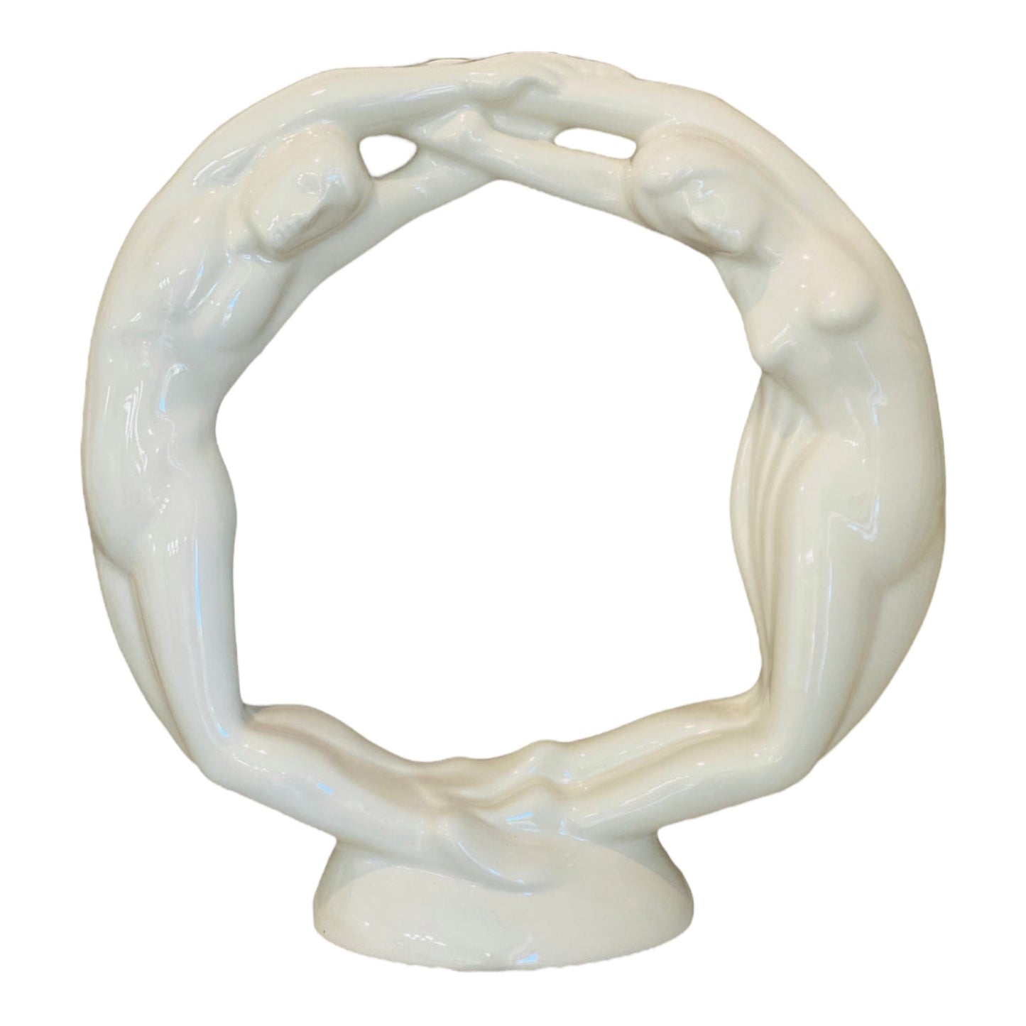 Royal Haeger Nude Man Woman Sculpture Circle of Love Ceramic Statue - Curated Home Decor