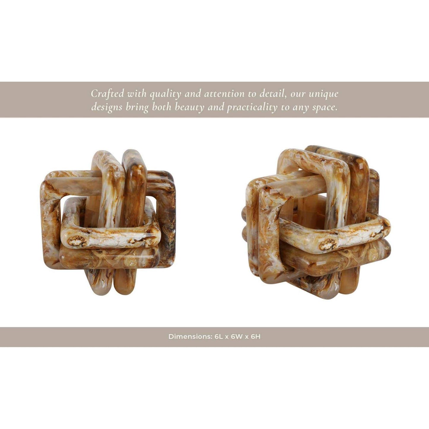 
                  
                    Tan 6 in. Marbled Resin Knot - Curated Home Decor
                  
                