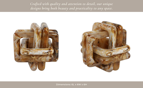 Tan 6 in. Marbled Resin Knot