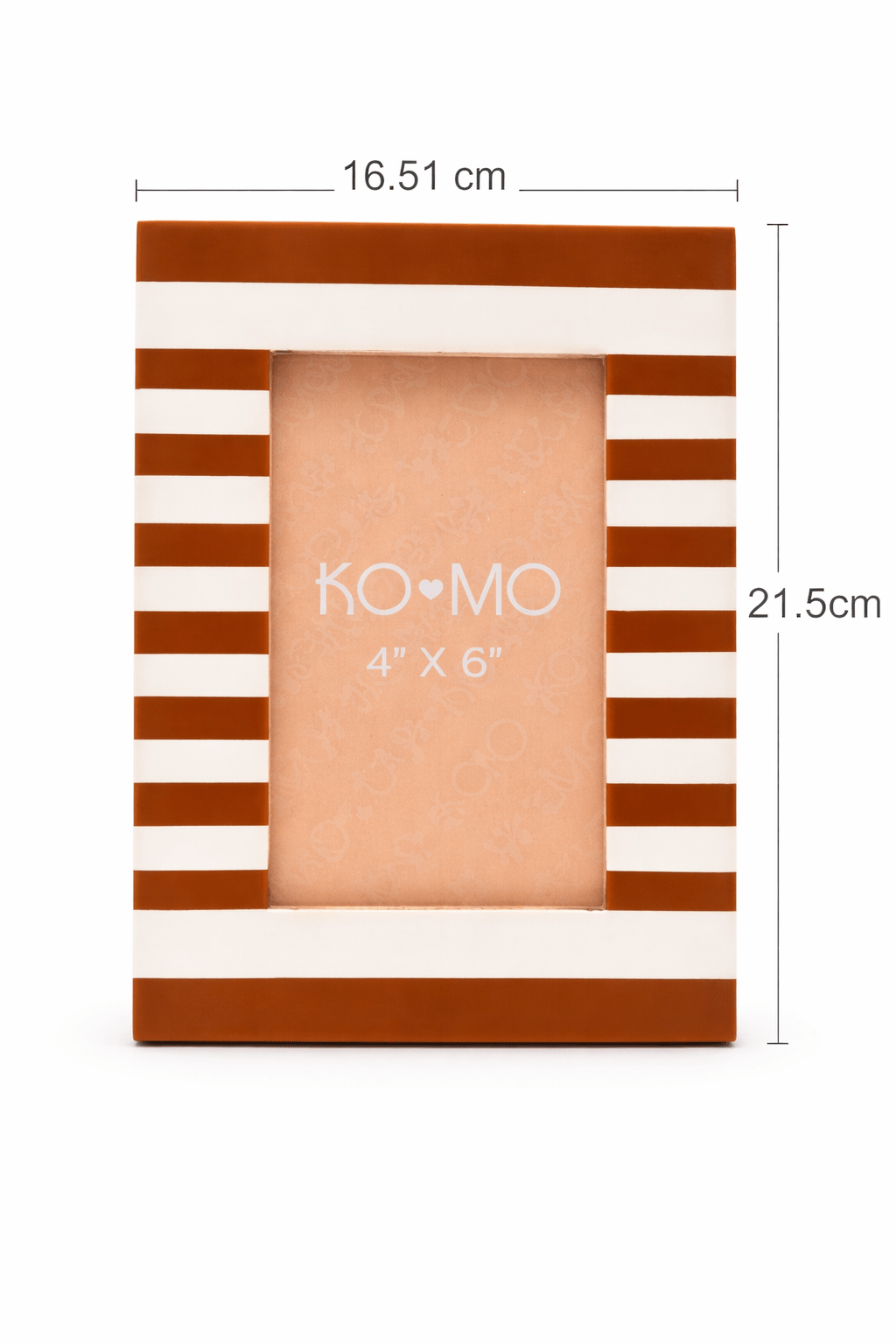 
                  
                    Brown Striped Resin Photo Frame | 4x6 Modern MDF Frame - Curated Home Decor
                  
                