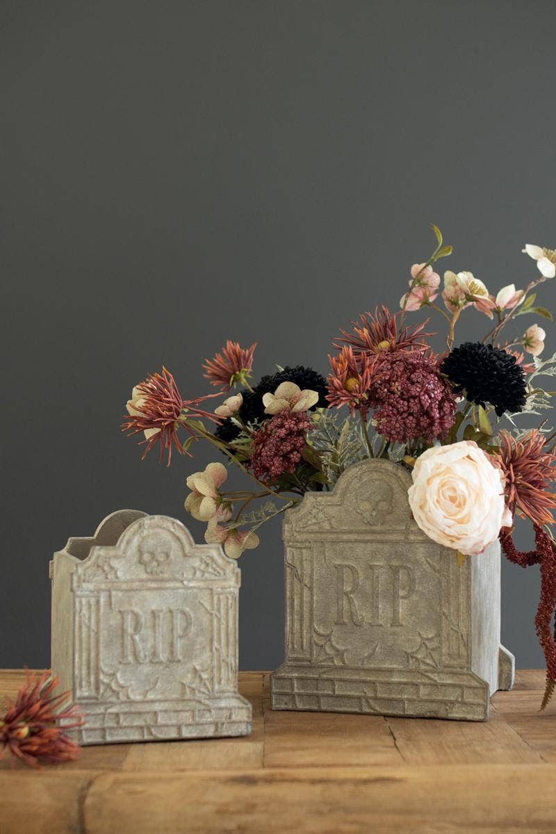 
                  
                    Halloween Cement RIP Tombstone Planter - Curated Home Decor
                  
                