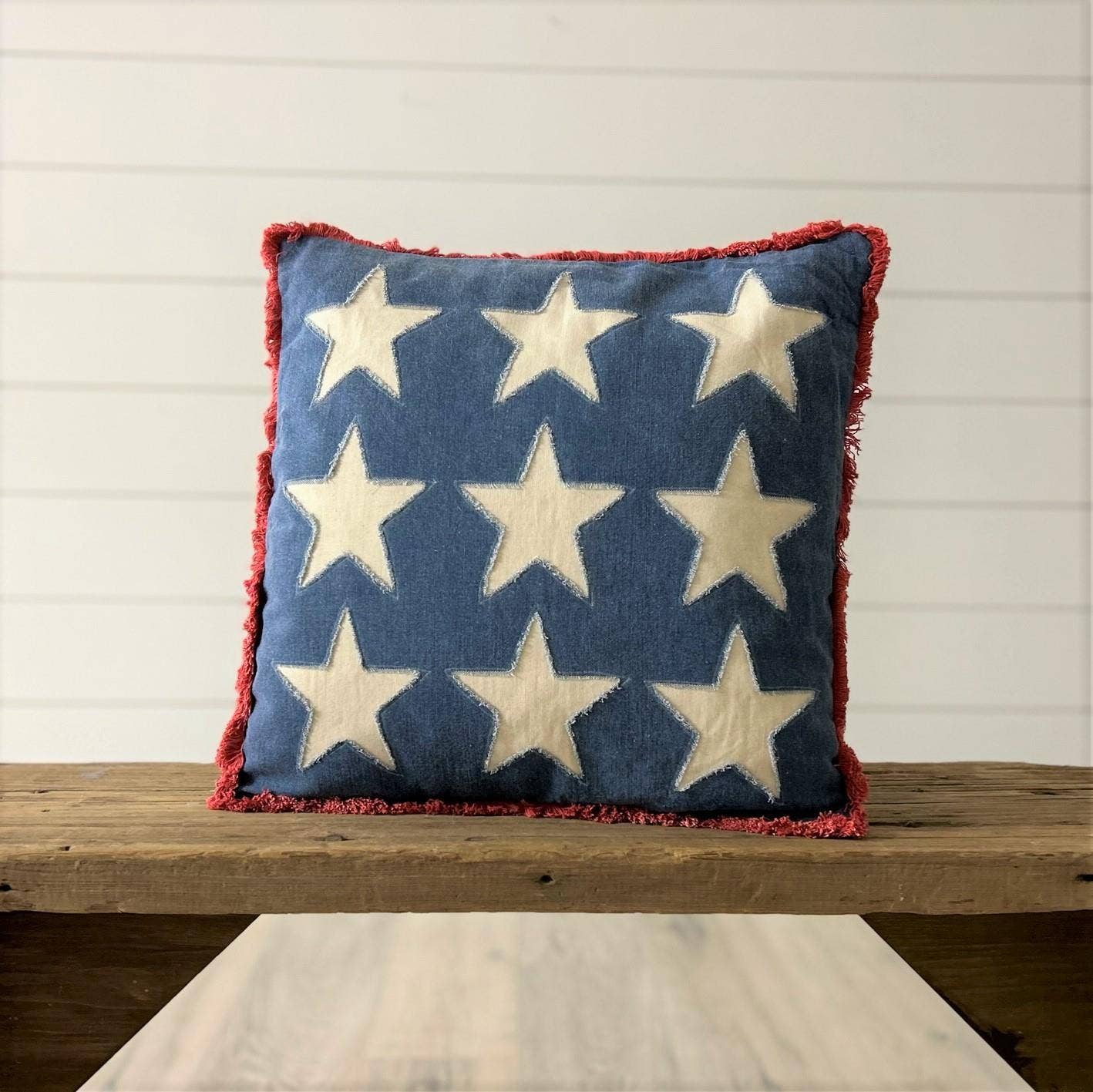 Stonewashed Americana Stars Pillow - Curated Home Decor