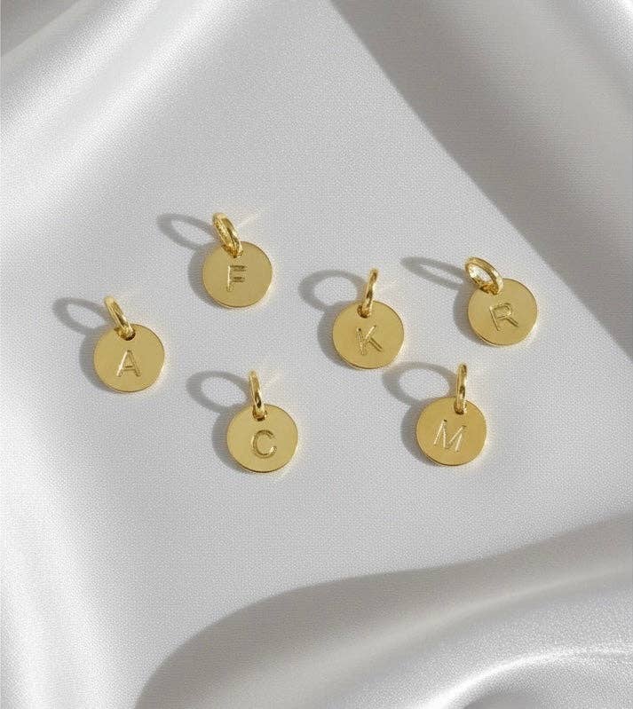 18k Gold Initial Charm — Letter F - Curated Home Decor