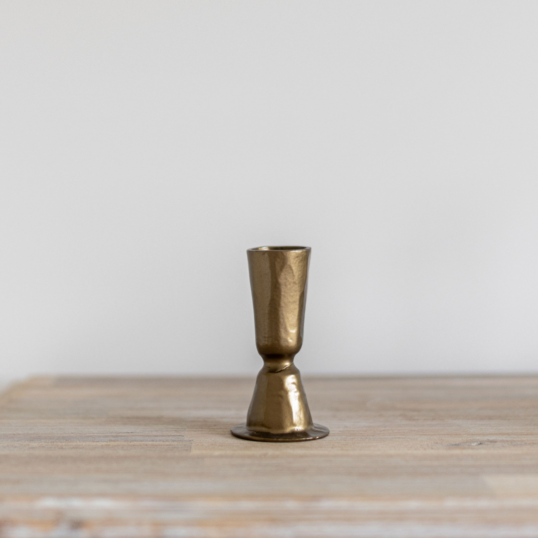 Brass Tapered Candle Holder - Curated Home Decor
