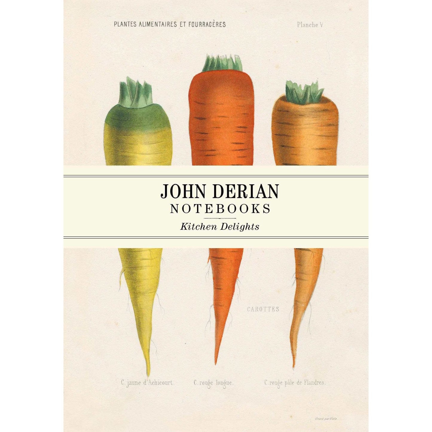 John Derian Paper Goods Kitchen Delights notebooks with carrot illustrations on cover