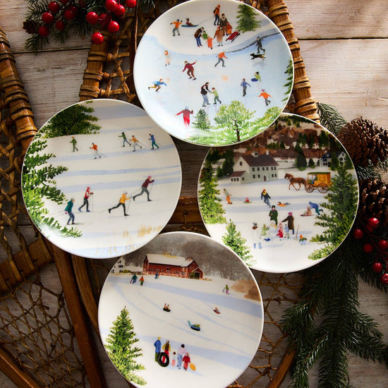 Caskata - Caskata X Felix Doolittle Winter Wonderland Plates, Set of 4 - Curated Home Decor