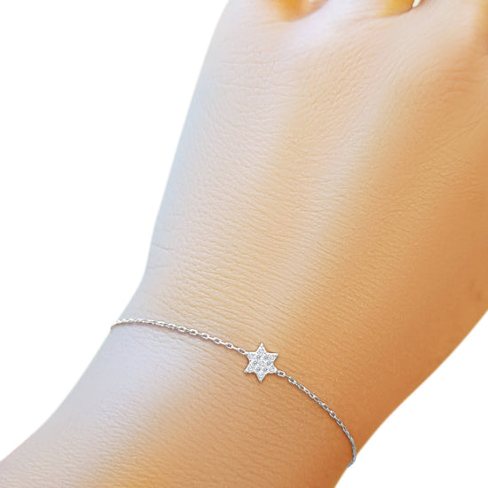 Jewish Star Sterling Silver Bracelet