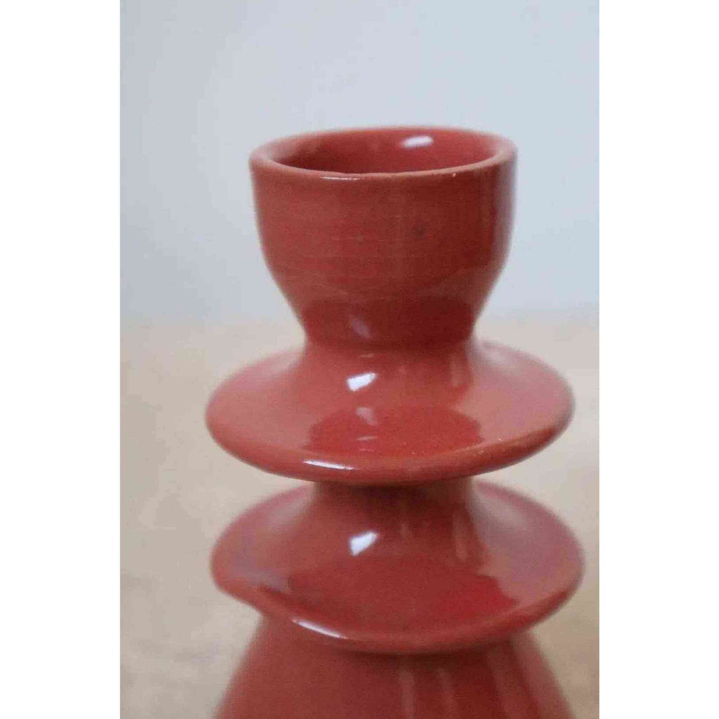 
                  
                    Handmade Dark Pink Colored Ceramic Candle Holders - Curated Home Decor
                  
                