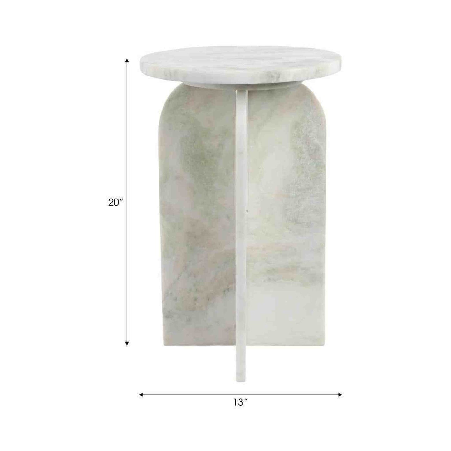 
                  
                    Light Green 20x13 in. Round Marble Accent Table for Chic Decor - Curated Home Decor
                  
                