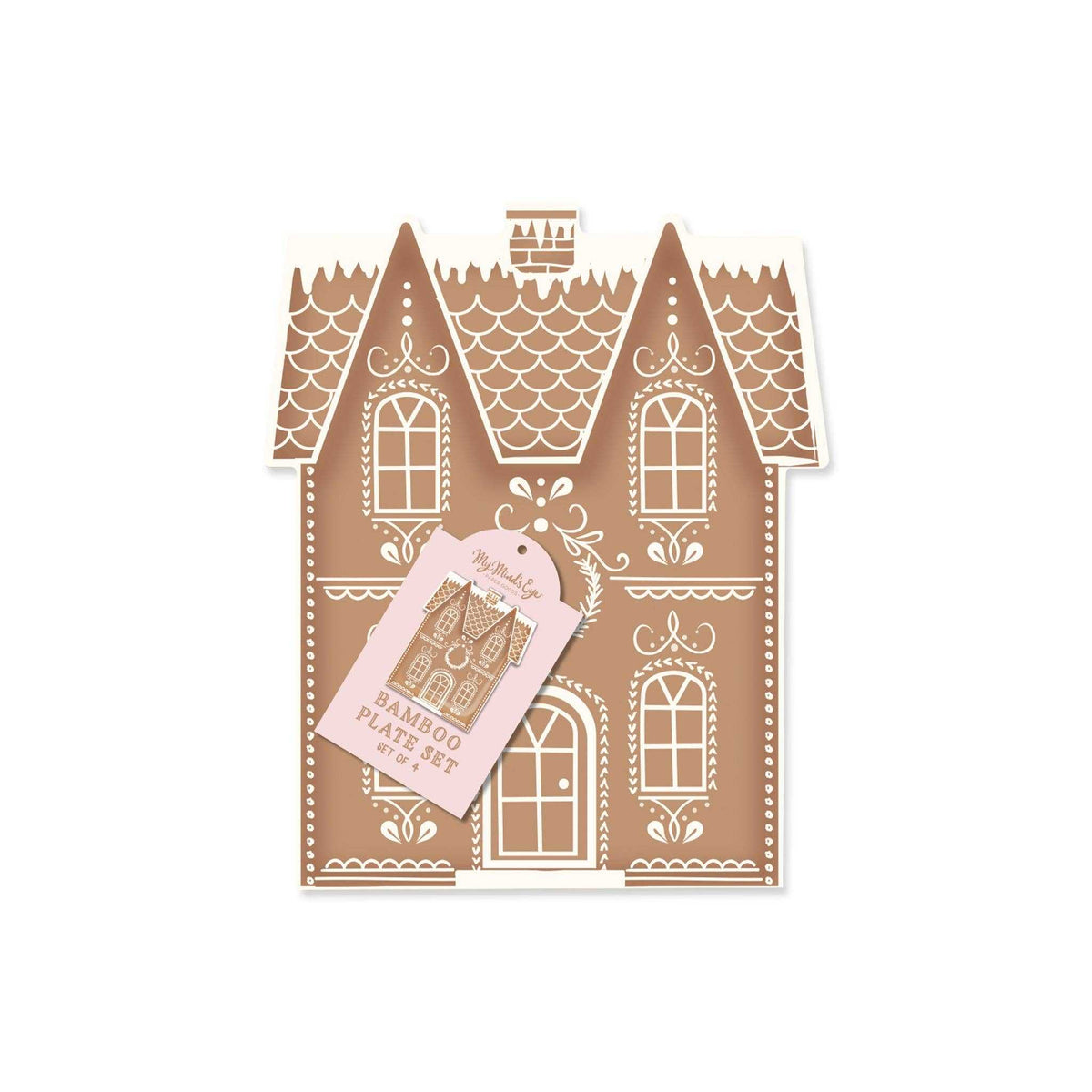 Gingerbread House Bamboo Plates - set of 4 - Curated Home Decor