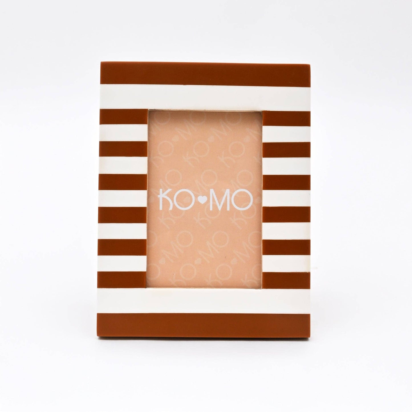 Brown Striped Resin Photo Frame | 4x6 Modern MDF Frame - Curated Home Decor