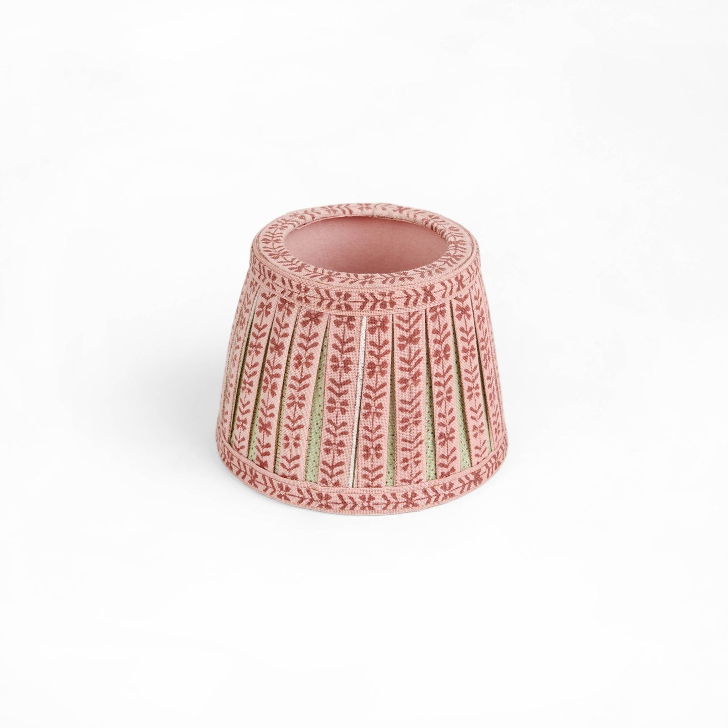Block Printed Lampshade Cover - Mint Rose Rhea - Curated Home Decor