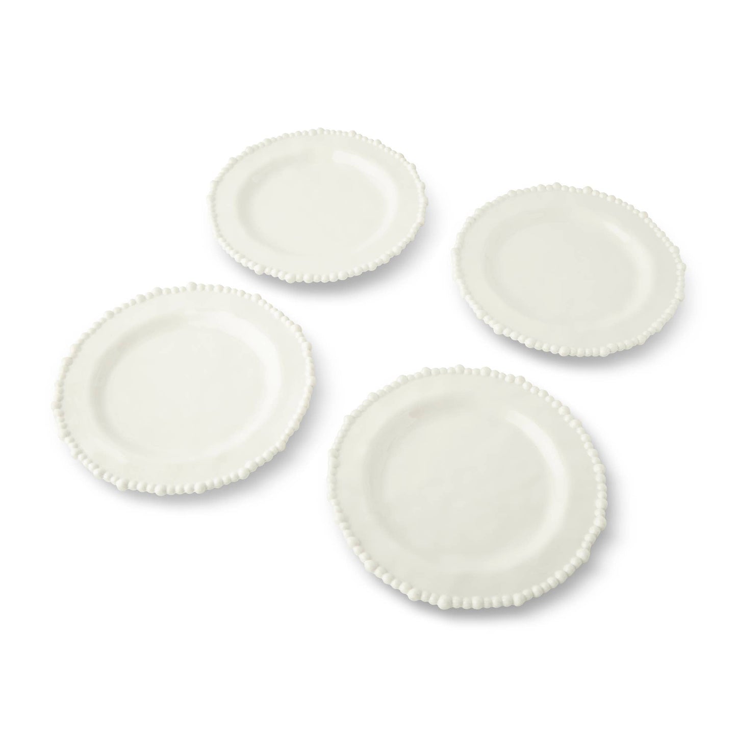 4pk 8.5'' Melamine Beaded Edge Salad Plates - White