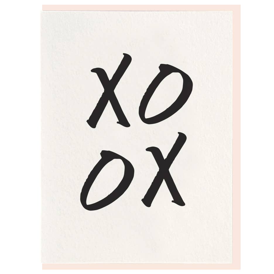 XOXO - Letterpress Valentine Greeting Card - Curated Home Decor