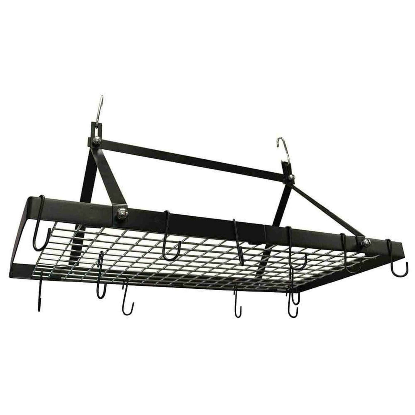 
                  
                    Black Metal Hanging Pot Rack With Hooks - Curated Home Decor
                  
                