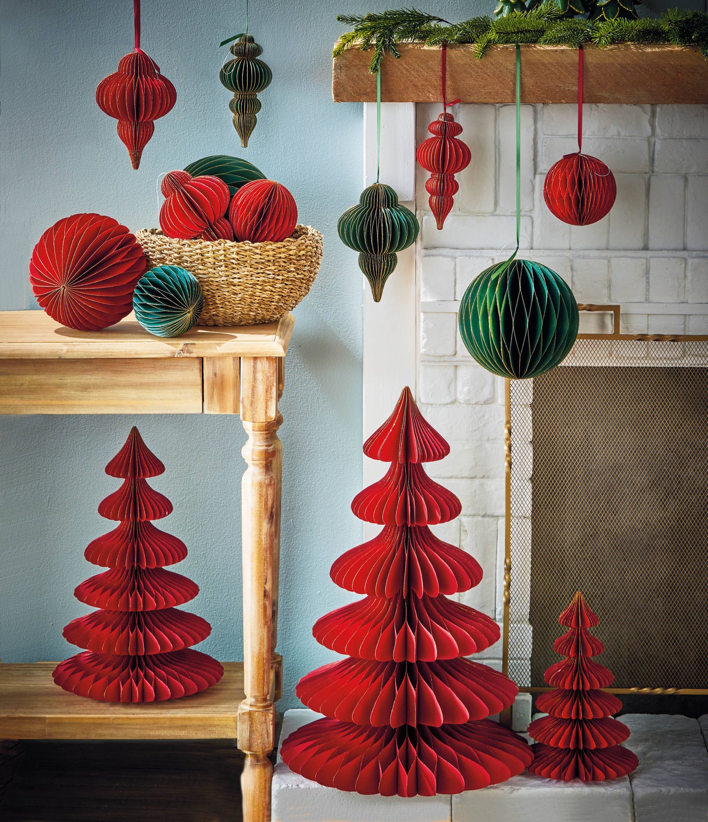 Christmas Glimmer Paper Tree Decor Small: Red / 100% paper / Dust clean - Curated Home Decor