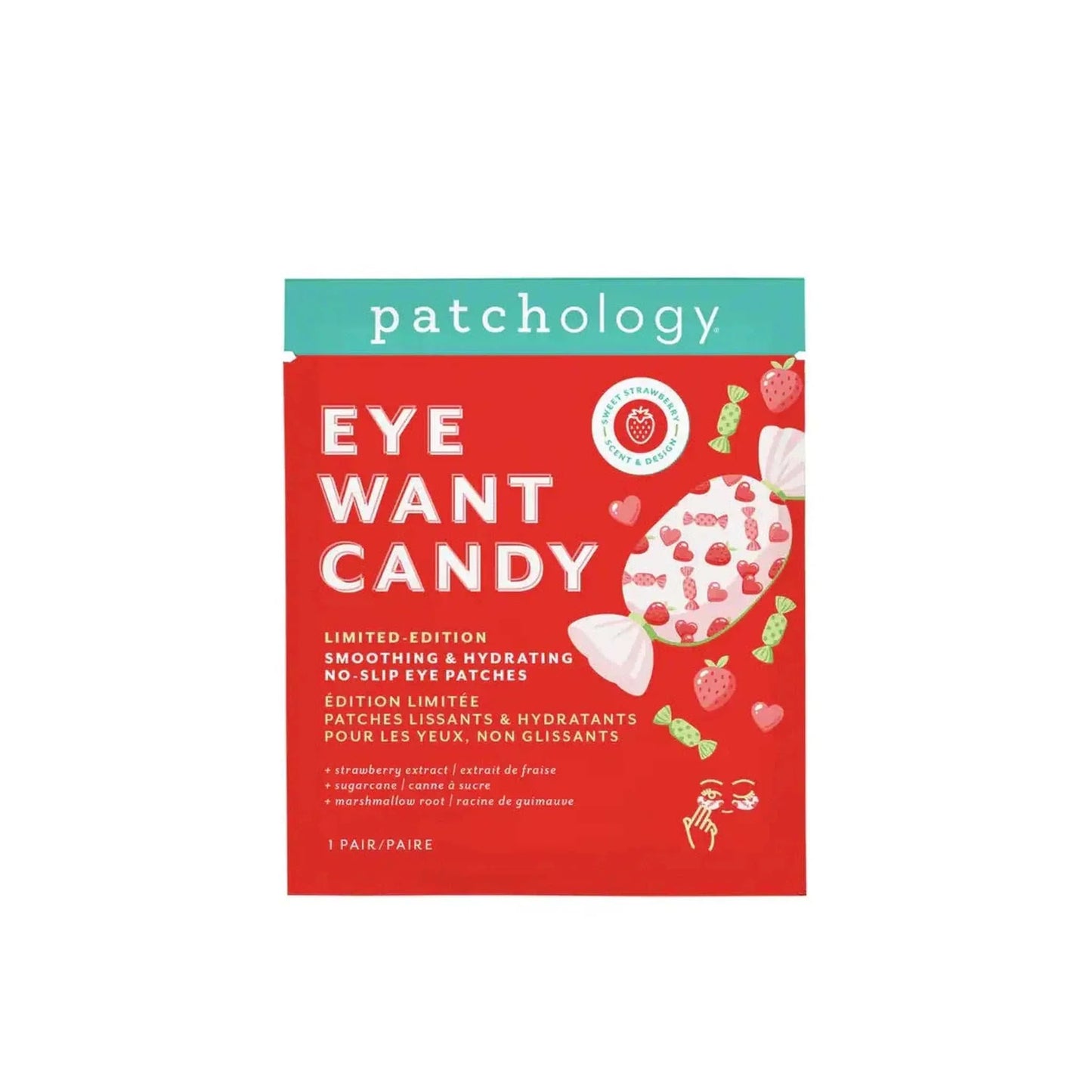 UNDER EYE Eye Want Candy strawberry no-slip patches for smoothing and hydrating under eyes
