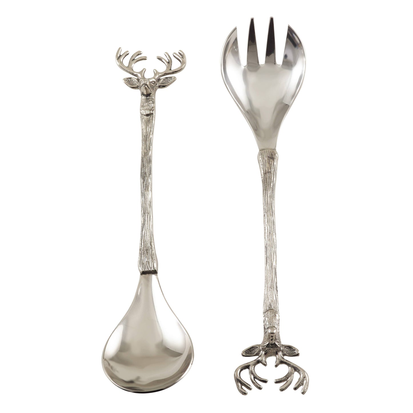 Silver Reindeer Salad Servers, Set of 2 - Curated Home Decor