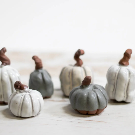 Tiny Handmade Pottery Pumpkins
