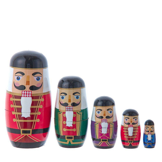 Nutcracker Nesting Doll Set  5PC - Curated Home Decor