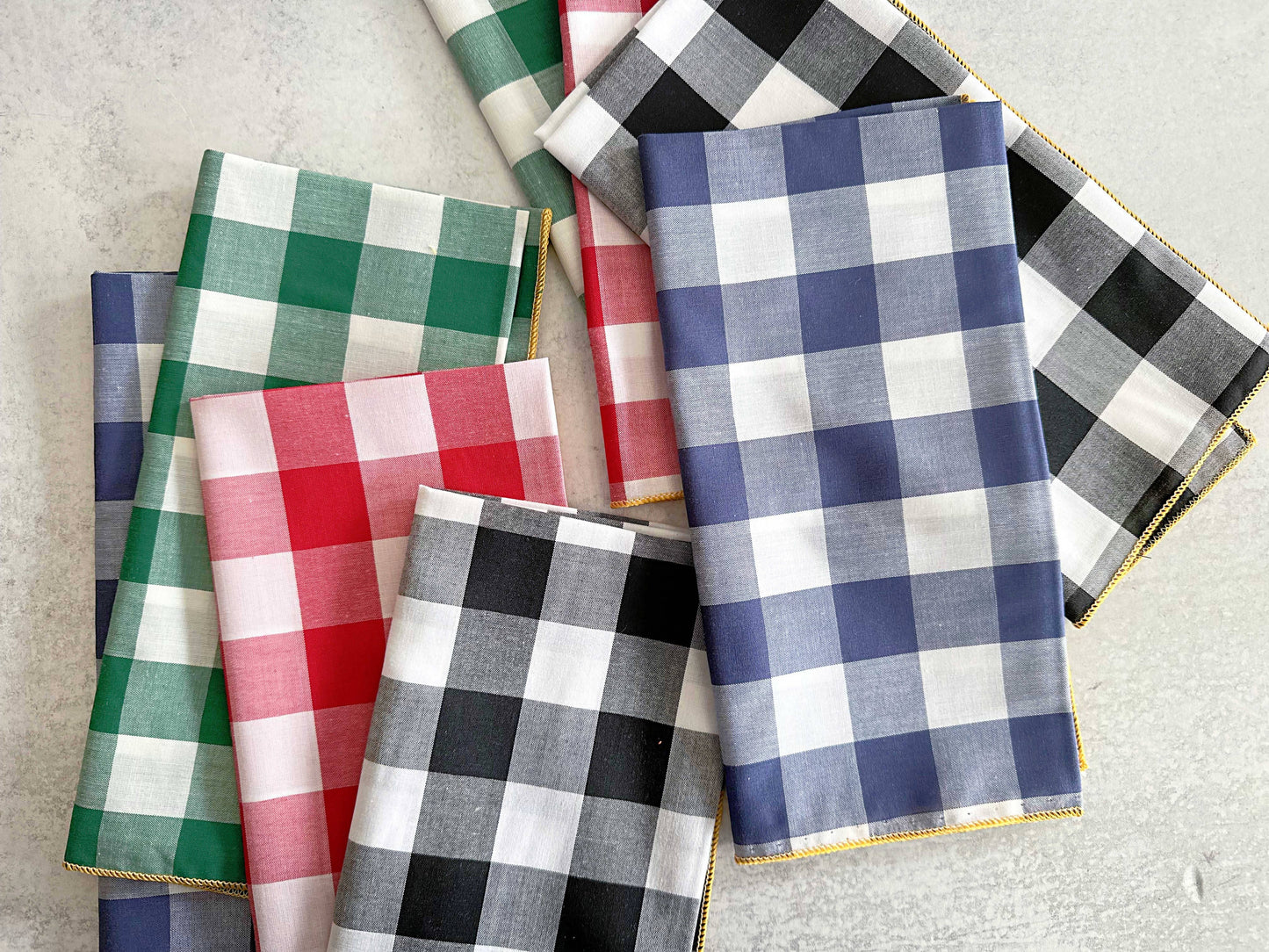 Gingham Check Cloth Napkin Multicolor Bundle - Curated Home Decor