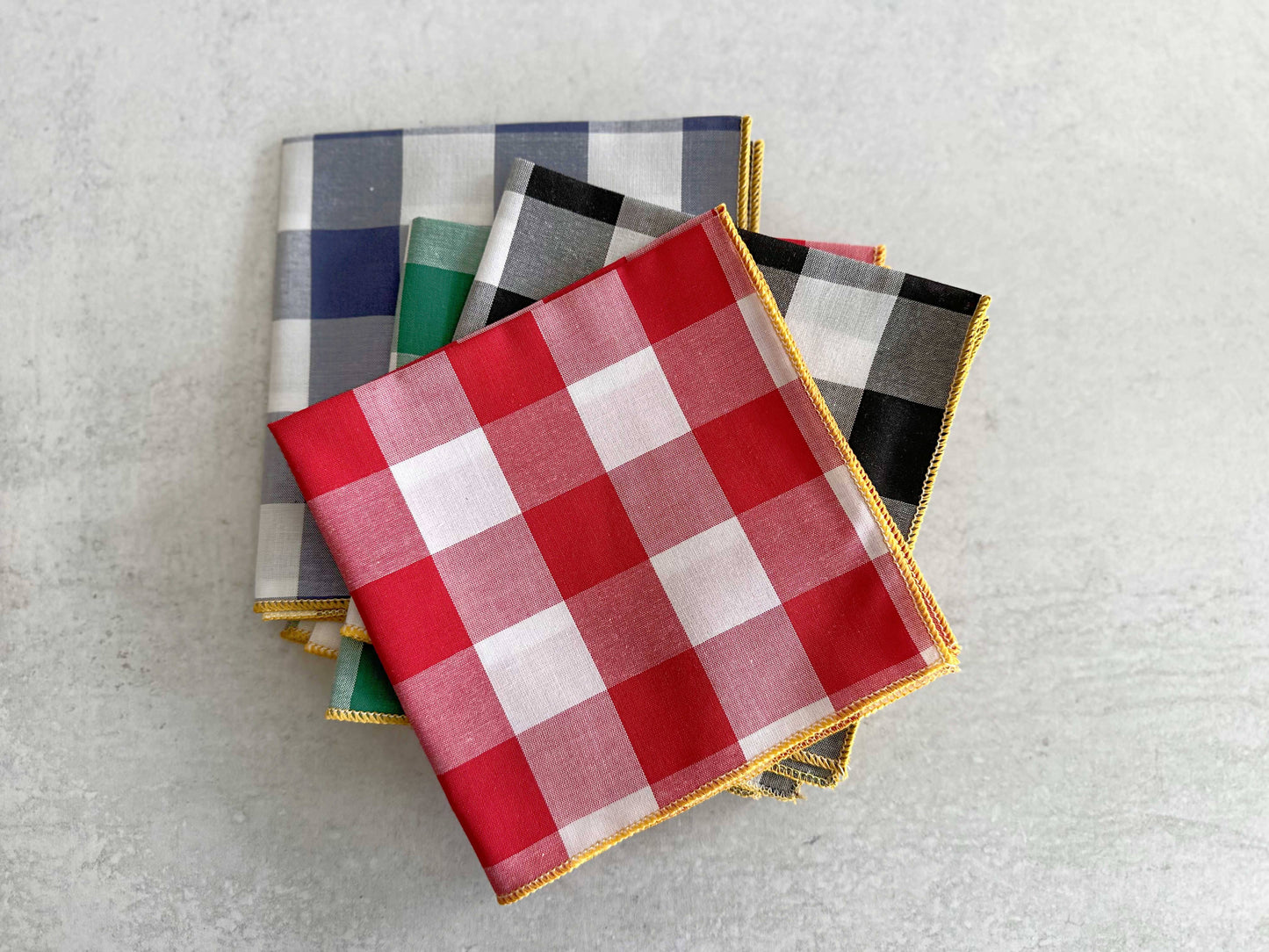 Gingham Check Cloth Napkin Multicolor Bundle - Curated Home Decor