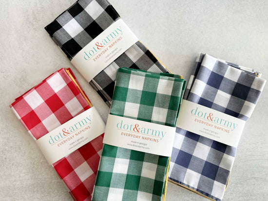 Gingham Check Cloth Napkins Set - Curated Home Decor