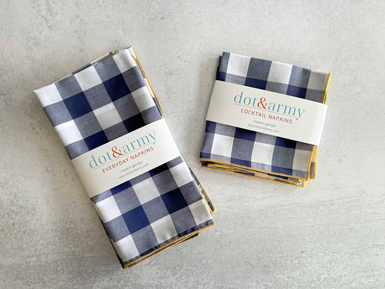 Gingham Check Cloth Napkins Set - Curated Home Decor