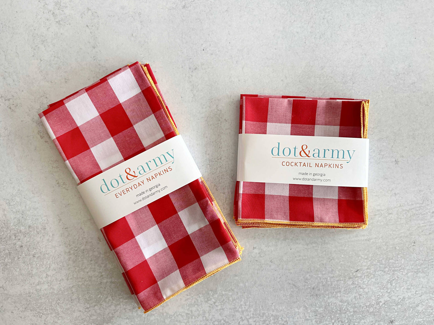 Gingham Check Cloth Napkins Set - Curated Home Decor