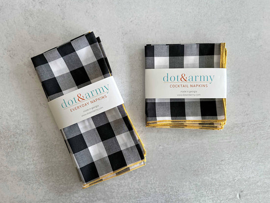 Gingham Check Cloth Napkins Set - Curated Home Decor