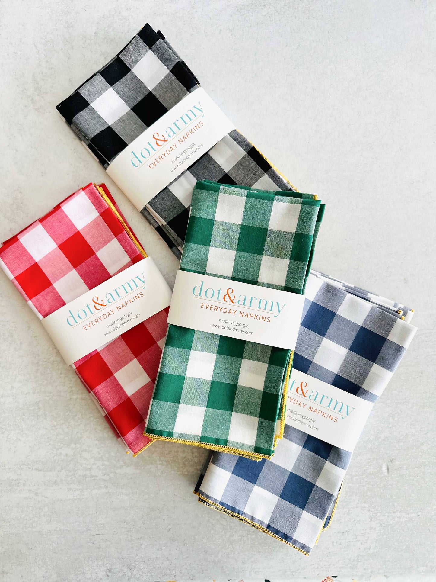 Gingham Check Cloth Napkins Set - Curated Home Decor