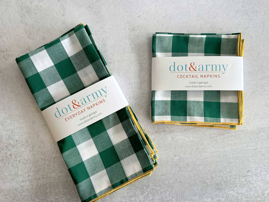 Gingham Check Cloth Napkins Set - Curated Home Decor