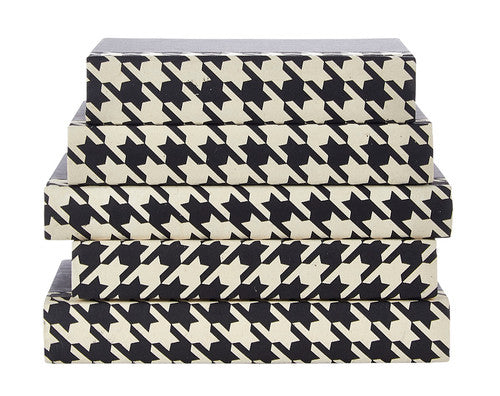 Black & White Houndstooth Book - Curated Home Decor