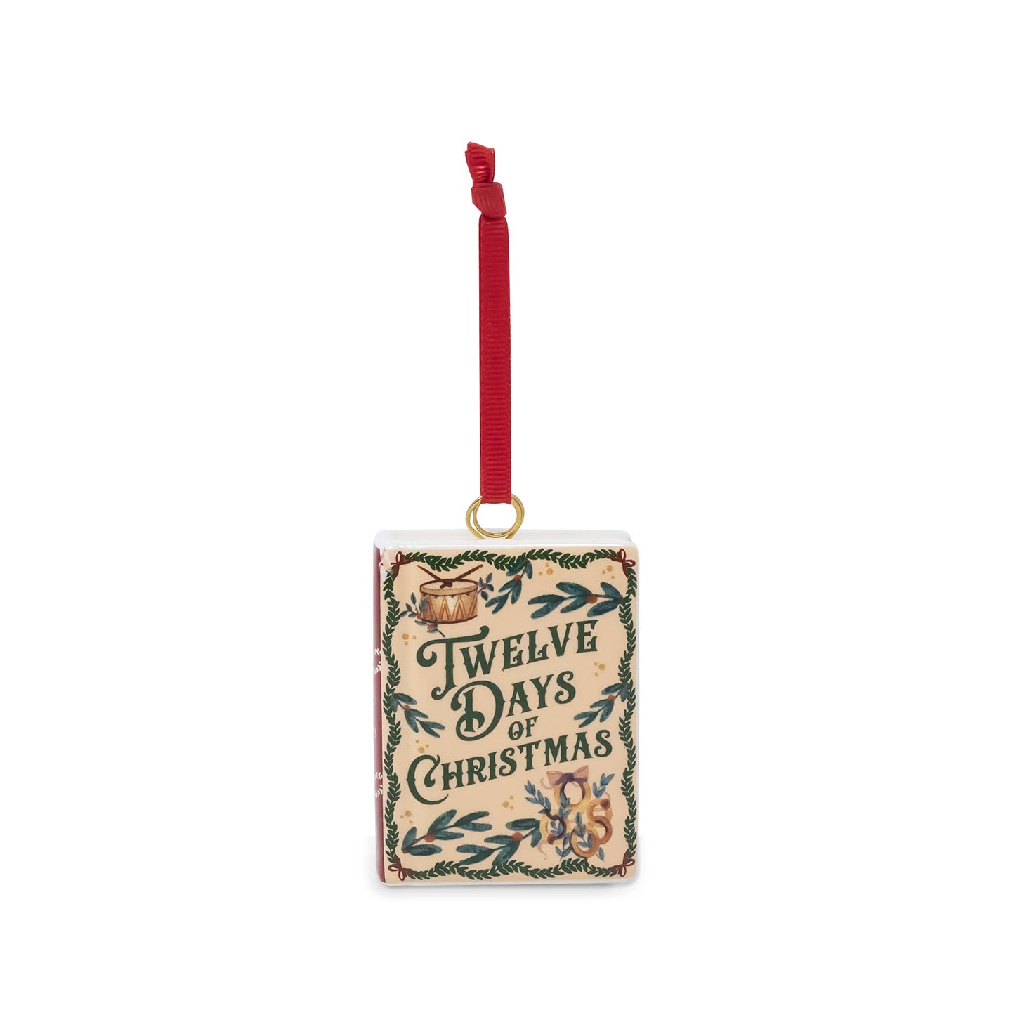Ceramic Book Ornament, Twelve Days of Christmas (Pre-Order: Ships Sept) - Curated Home Decor
