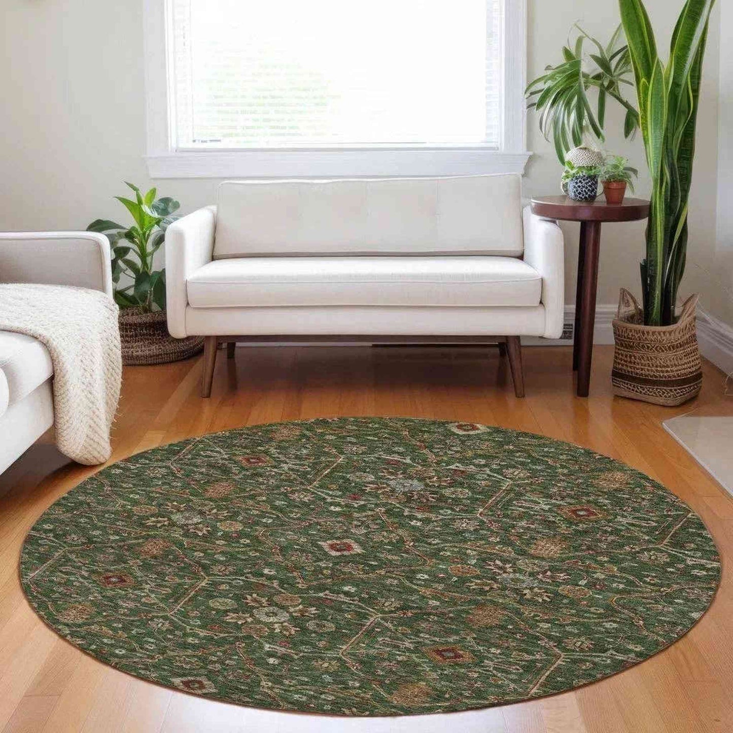 
                  
                    Emerald Medallion Washable Indoor - Outdoor Rug - Curated Home Decor
                  
                