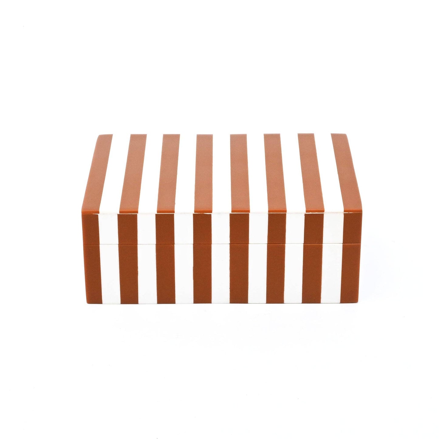 
                  
                    Brown Striped Resin Storage Box | MDF Decorative Organizer - Curated Home Decor
                  
                