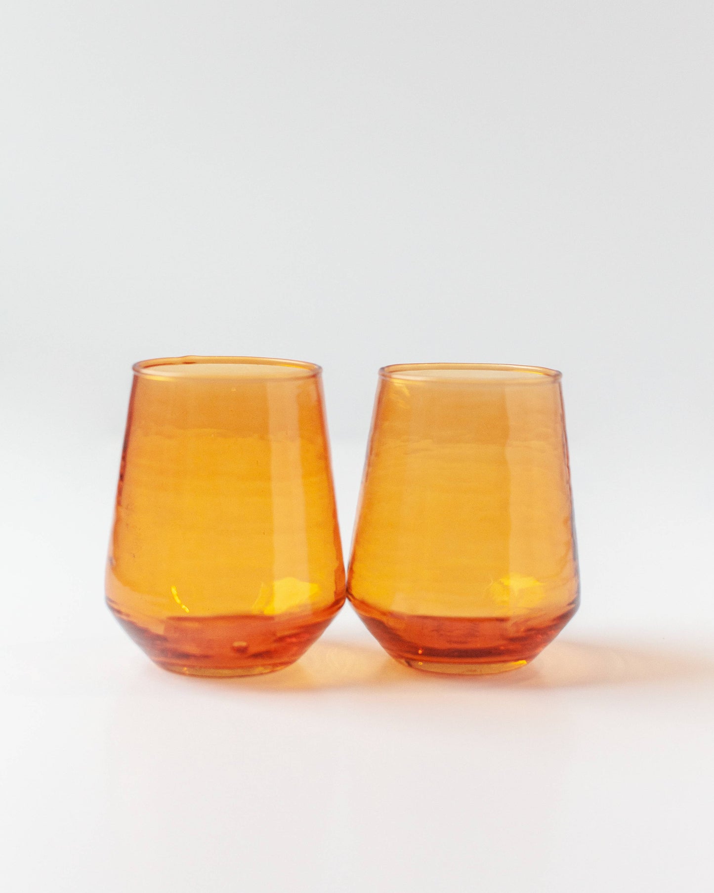 Creative Women - Handblown Hammered Glass Water Tumbler | Pair of 2: Smoke - Curated Home Decor