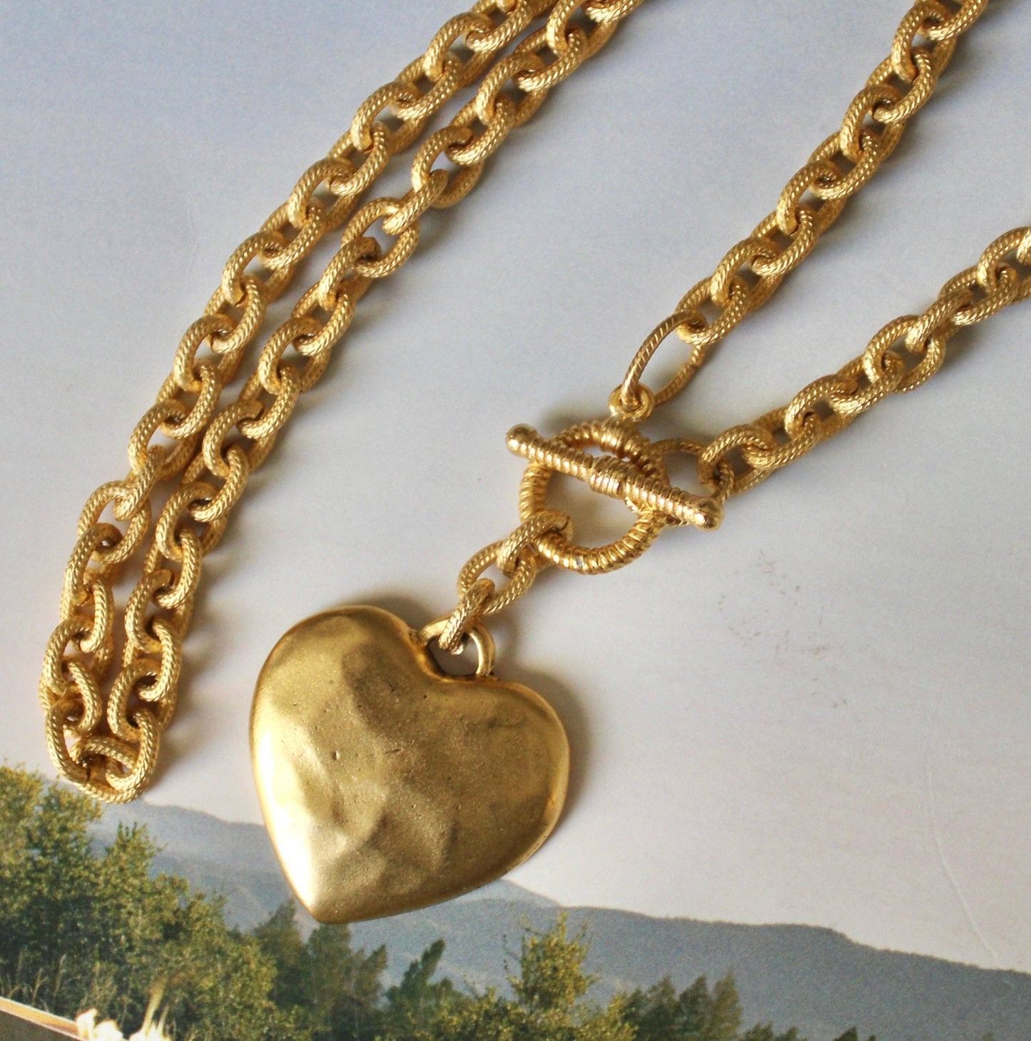 Vivian Grace Jewelry - Gold Heart Toggle Necklace: Gold - Curated Home Decor