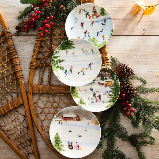 Caskata - Caskata X Felix Doolittle Winter Wonderland Plates, Set of 4 - Curated Home Decor