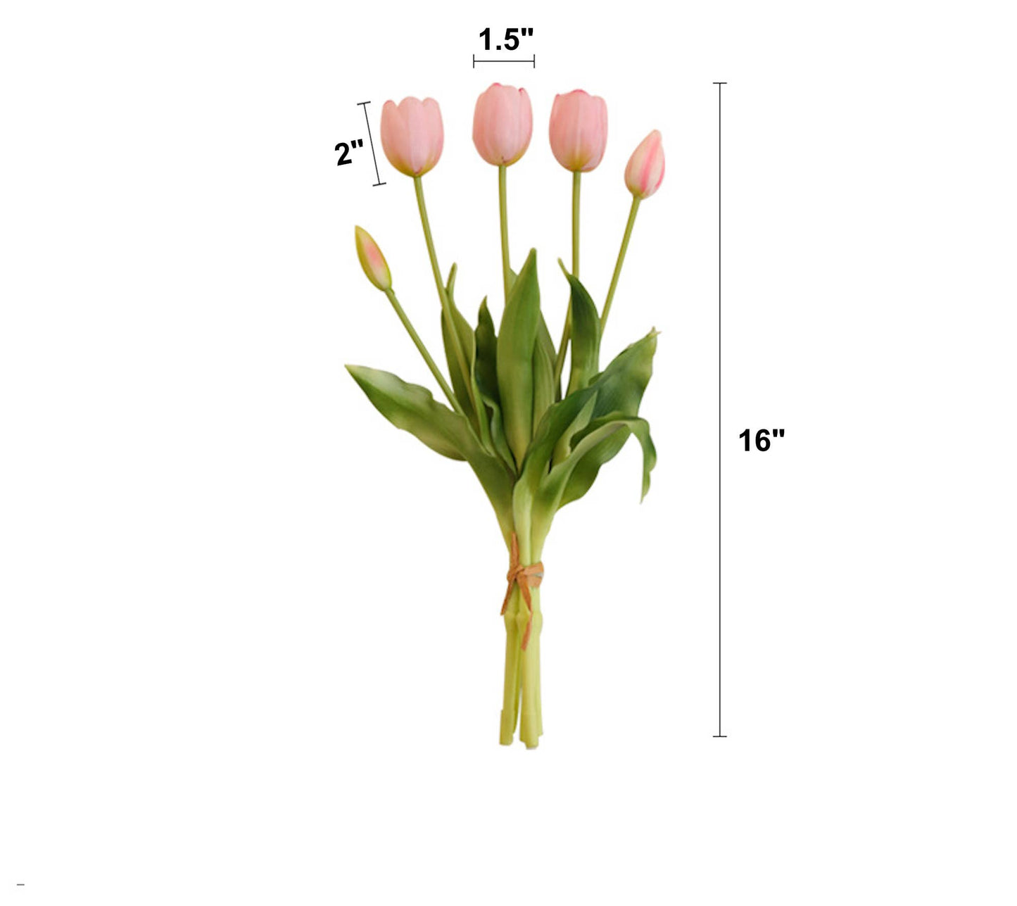 16" Real Touch Tulip-3 flowers 2 buds