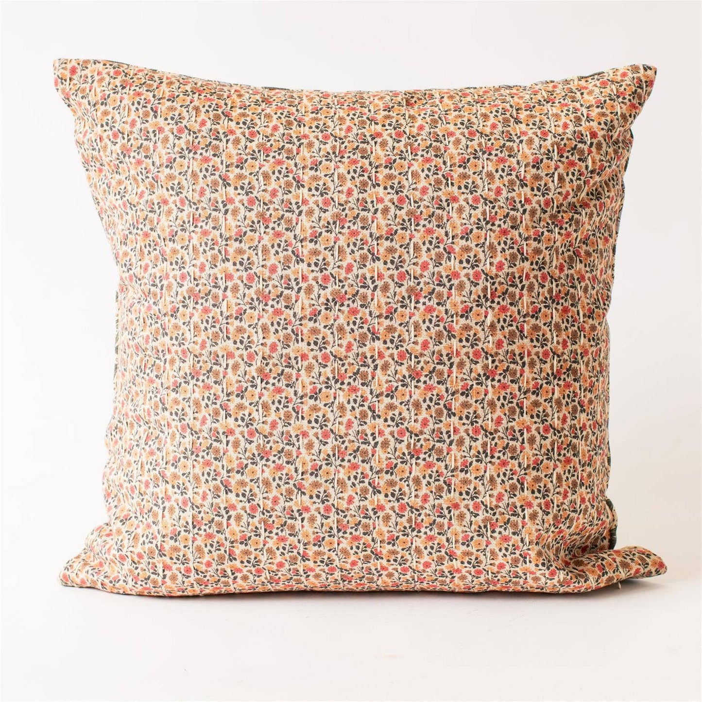 
                  
                    Peach floral reversible decorative throw pillow, 18-inch square — Curated Home Decor
                  
                