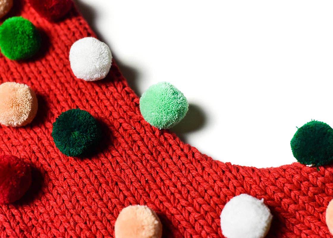 Red Pom Pom Stocking