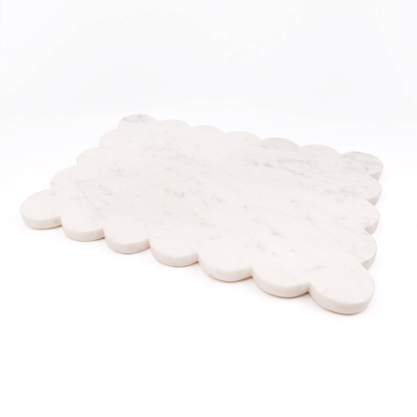 White Marble Scalloped Serving Board - Curated Home Decor