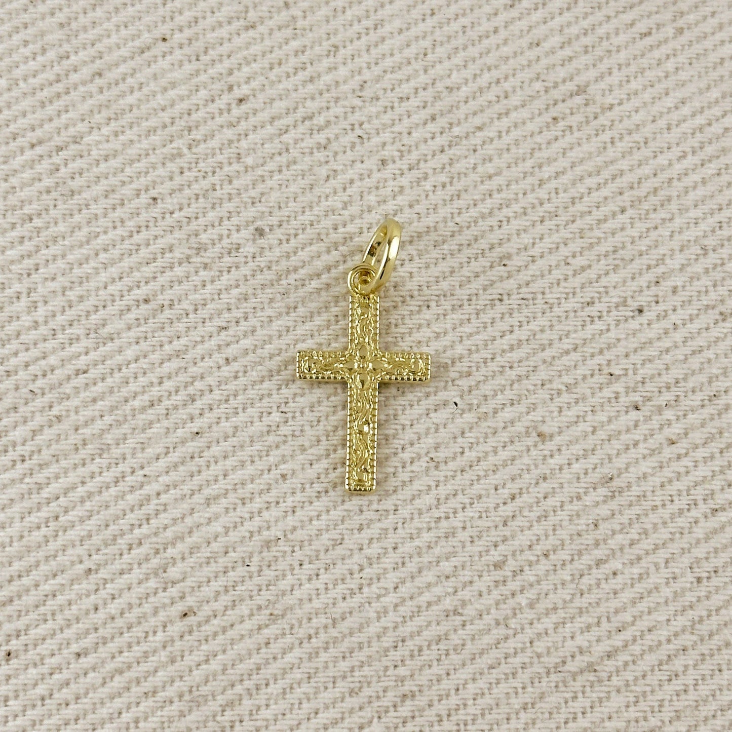 18k Gold Filled Victorian Cross Charm - Curated Home Decor