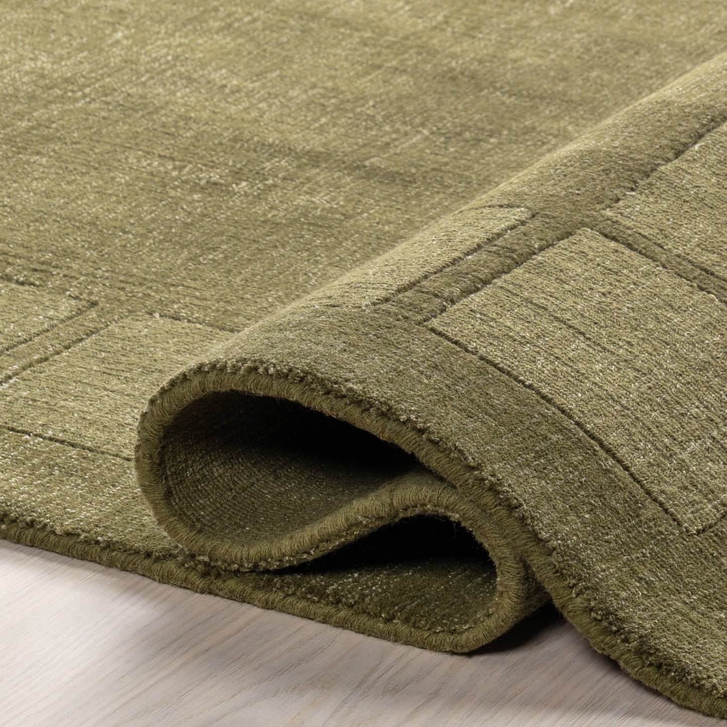 Arvin Olano Petra High-Low Wool-Blend Area Rug: Verdant Green / 8' x 10' - Curated Home Decor