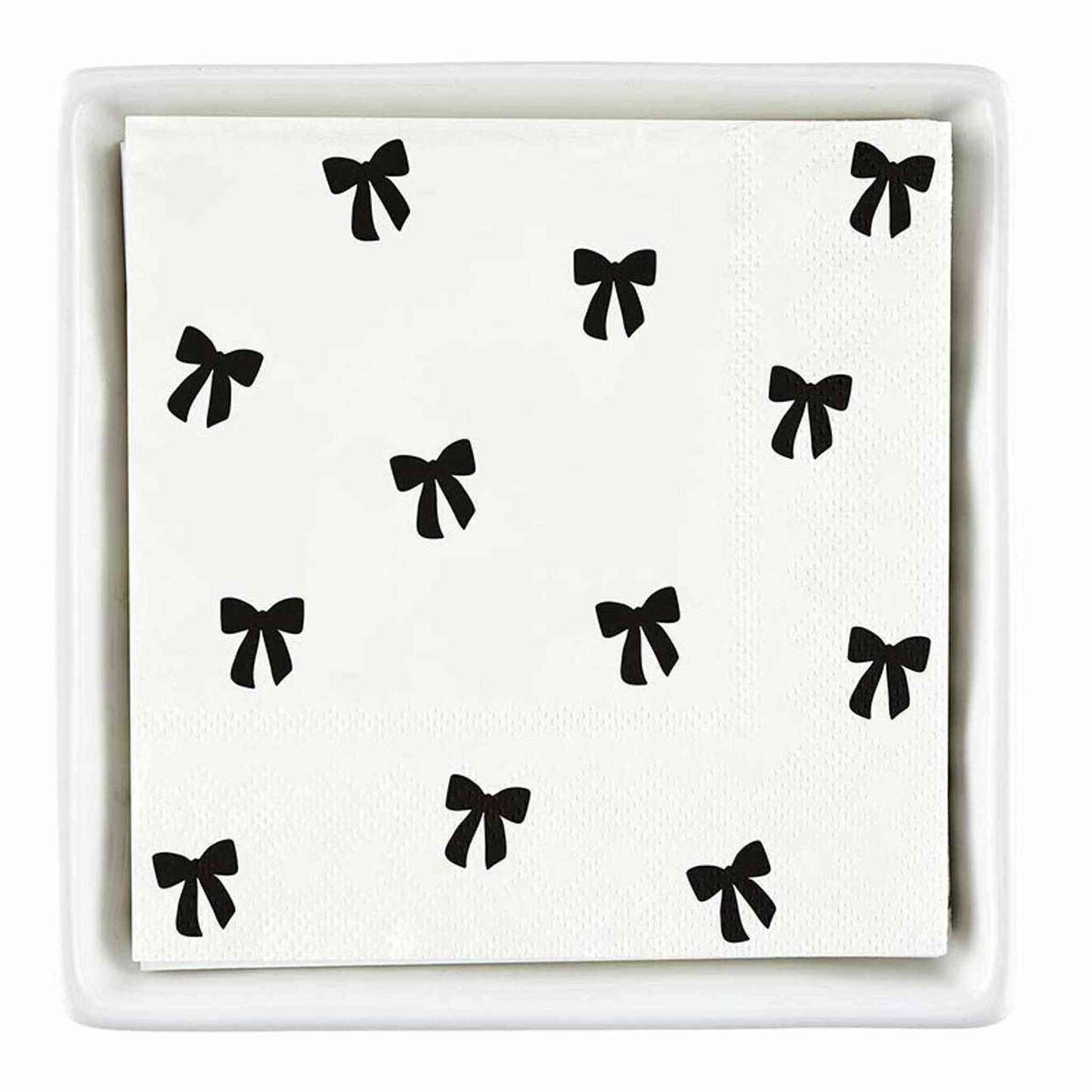 
                  
                    Holiday Bow Gift Set Ceramic Napkin Tray + Napkins - Curated Home Decor
                  
                