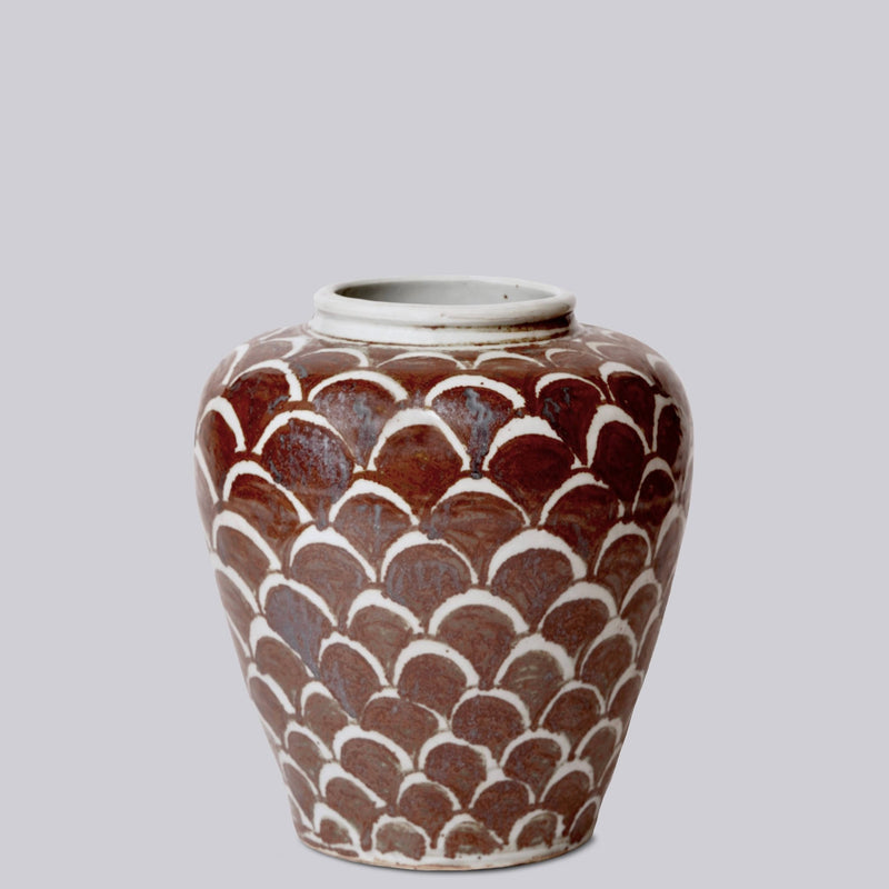 Copper Glazed Dragon Scale Porcelain Pot
